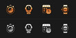 Set Stopwatch, Clock, Calendar and clock and Wrist icon. Vector
