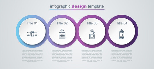 Wall Mural - Set line Rope tied in a knot, Alcohol drink Rum, and Dynamite bomb. Business infographic template. Vector