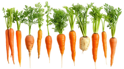 set of isolated carrots