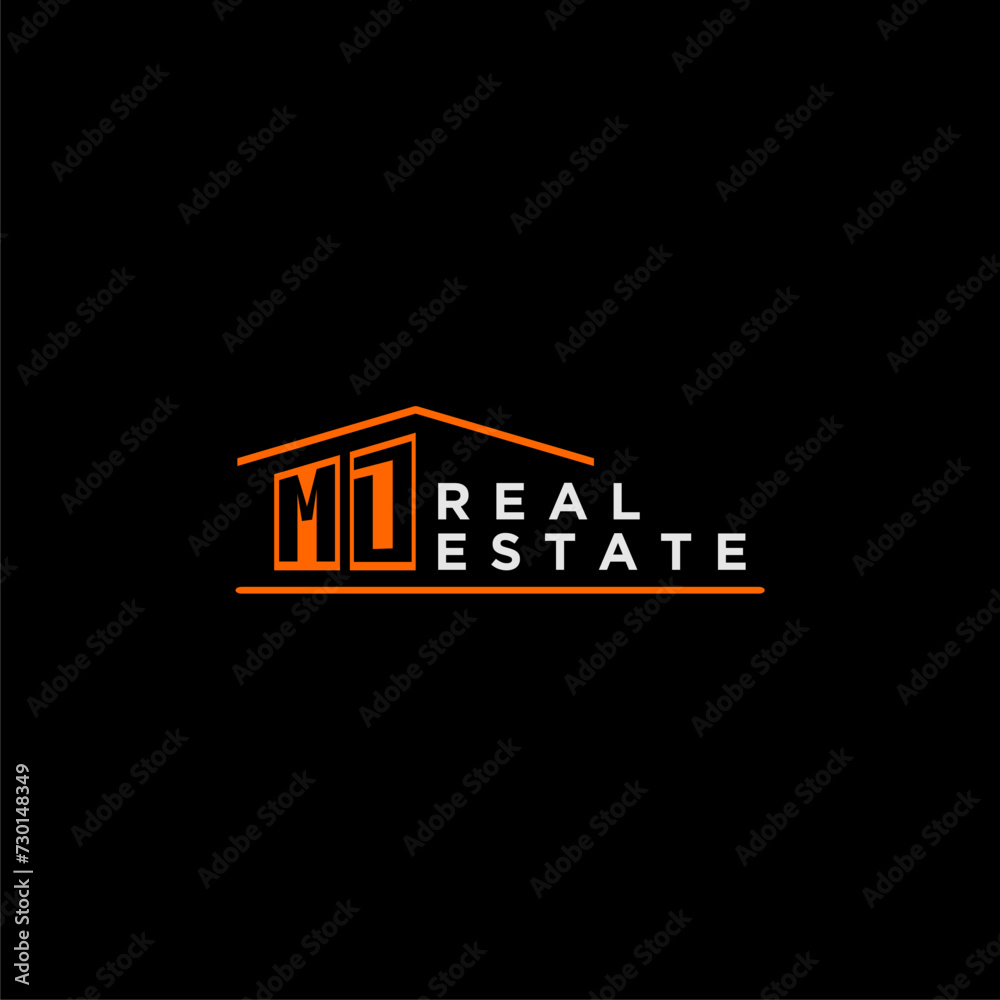 MD letter roof shape logo for real estate with house icon design Stock ...