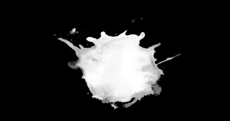 Wall Mural - abstract paint brush stroke shape white ink splattering flowing and washing on chroma key green scre
