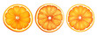 set of isolated illustrations of orange slices. Created with Generative AI