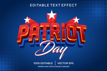 Wall Mural - patriot day 3D text effect template