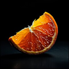 Semi-Transparent Orange Shape on Black Background.