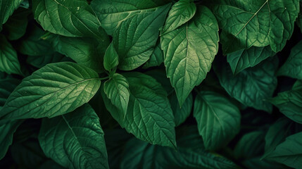 Wall Mural - Green leaf texture background.