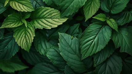 Wall Mural - Green leaf texture background.