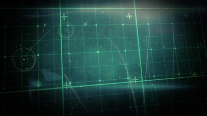 Poster - Animation of network of connections and data processing over dark background