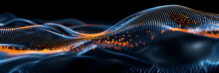 Abstract concept art of technological waves of innovation wide format.