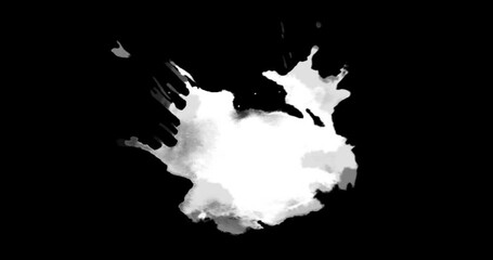Wall Mural - abstract paint brush stroke shape white ink splattering flowing and washing on chroma key green scre