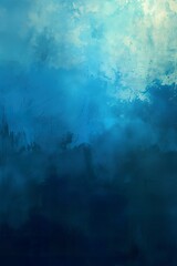 A realistic painting depicting a clear blue sky with fluffy clouds as the main subjects.