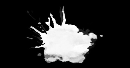 Wall Mural - abstract paint brush stroke shape white ink splattering flowing and washing on chroma key green scre