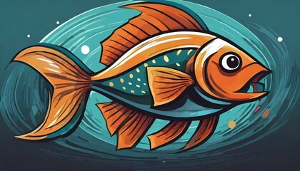 Wall Mural - Illustration of a fish
