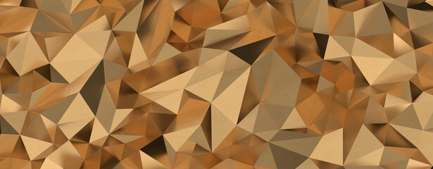 Poster - gold polygon geometric abstract background