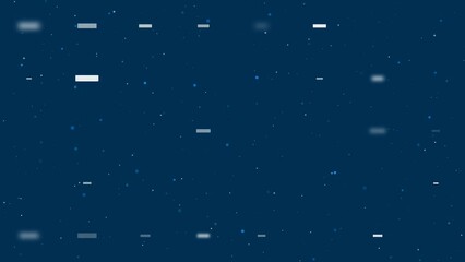 Poster - Template animation of evenly spaced minus symbols of different sizes and opacity. Animation of transparency and size. Seamless looped 4k animation on dark blue background with stars