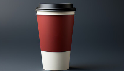 Canvas Print - Hot coffee in a disposable cup with a cardboard lid generated by AI