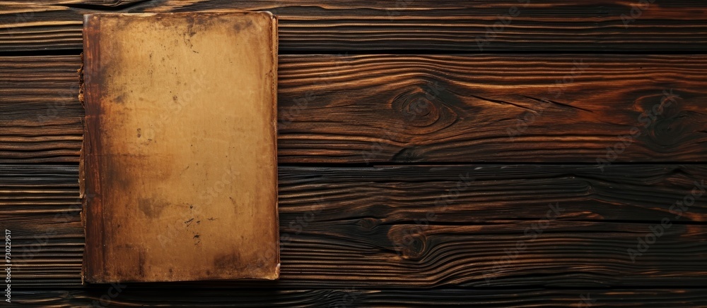 Wooden table with blank templates for books, catalogs, and magazines ...