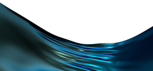 Poster - Abstract blue wave. Blue scarf. Bright blue ribbon on white background.