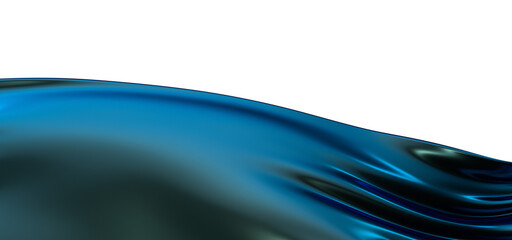 Poster - Abstract blue wave. Blue scarf. Bright blue ribbon on white background.