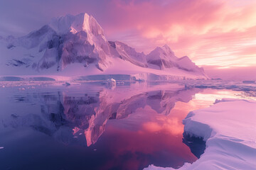 Poster - Breathtaking glacial scenery of the Arctic archipelago of Svalbard, Norway. Background image. Created with Generative AI technology
