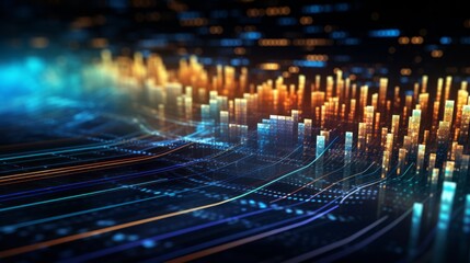 Poster - Tech driven business dynamics depicted on a dynamic digital backdrop
