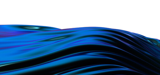 Poster - Wave of TranWave of Tranquility: Abstract 3D Blue Wave Illustration for Serene Designsquility: Abstract 3D Blue Wave Illustration for Serene Designs
