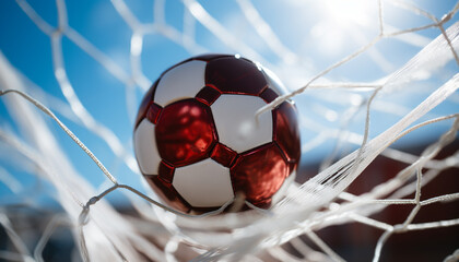 Wall Mural - Playing soccer outdoors, a team celebrates success on grass generated by AI