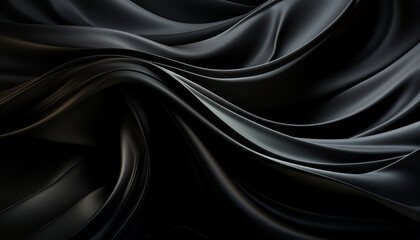 Poster - Abstract wave pattern in silk, a smooth and shiny backdrop generated by AI