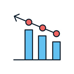 Wall Mural - bar chart related vector icon. isolated on white background. vector illustration
