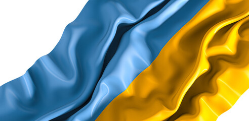 Poster - Virtual Pride: 3D Ukraine Flag Celebrates National Spirit