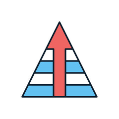 Wall Mural - pyramid with arrow related vector icon. isolated on white background. vector illustration