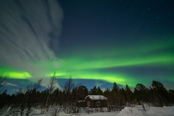 northern lights (aurora borealis) in swedish lapland