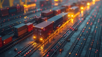 Aufkleber - An innovative technology concept that combines global logistics partnerships with industrial container cargo ships, internet-of-things ideas, online orders for goods worldwide, and fast or instant
