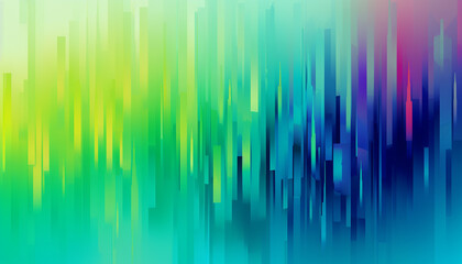 Canvas Print - Vibrant colors in a row create a futuristic geometric wave generated by AI