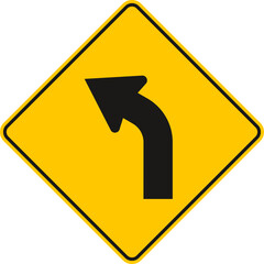 right or left curve ahead, Traffic Sign , Vector, symbol, transport icon