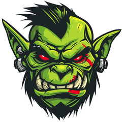 Wall Mural - Esport vector logo orc, icon, sticker, symbol, head, monster, troll, warrior, goblin