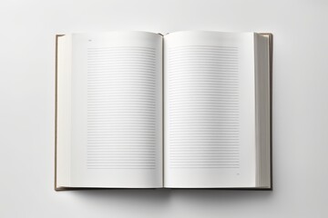 Open Vintage Book on white background  