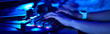 © LIGHTFIELD STUDIOS - cropped banner of female hands, young gamer using computer keyboard while playing game, cybersport