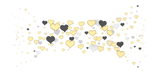 hearts on a transparent background. 3D rendering. for valentine's day and wedding. PNG Rain from hearts.