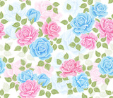 Fototapeta Pokój dzieciecy - Seamless pattern with roses flowers. Floral pattern for wallpaper or fabric. Flower rose. Botanic Tile.