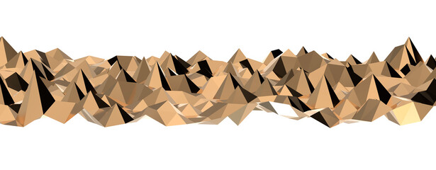 Poster - Gold polygon background 3d rendering, 3d illustration. Abstract triangle background. Gold background. Abstract Gold polygon wallpaper