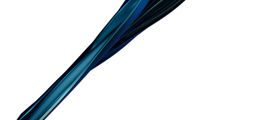 Poster - Serene Surf: Abstract 3D Blue Wave Illustration for Mellow and Refreshing Designs