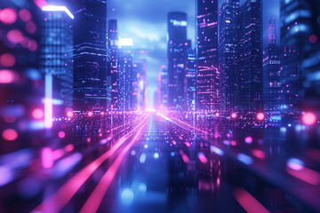 Poster - An abstract dynamic background symbolizing progress, future, dynamic, change, speed. Background image. Created with Generative AI technology