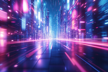 Poster - An abstract dynamic background symbolizing progress, future, dynamic, change, speed. Background image. Created with Generative AI technology