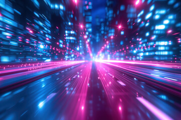 Poster - An abstract dynamic background symbolizing progress, future, dynamic, change, speed. Background image. Created with Generative AI technology