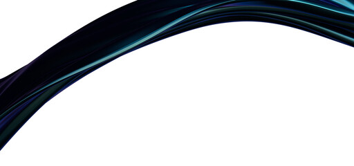 Poster - Blue waves background, liquid metallic wavy 3D illustration