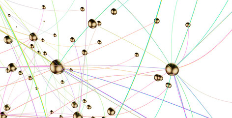 Fototapete - Concept of Network, internet communication. 3d illustration