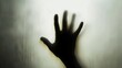© Vladimir - Hand silhouette on bright background. Blurred human hand shape out of focus