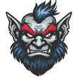 Esport vector logo troll, icon, sticker, symbol, head, monster, orc, warrior, goblin