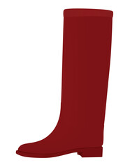 Poster - Red   long boot. no high heels. vector illustration