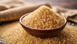 unrefined brown cane sugar pile, showcasing its texture and natural sweetness